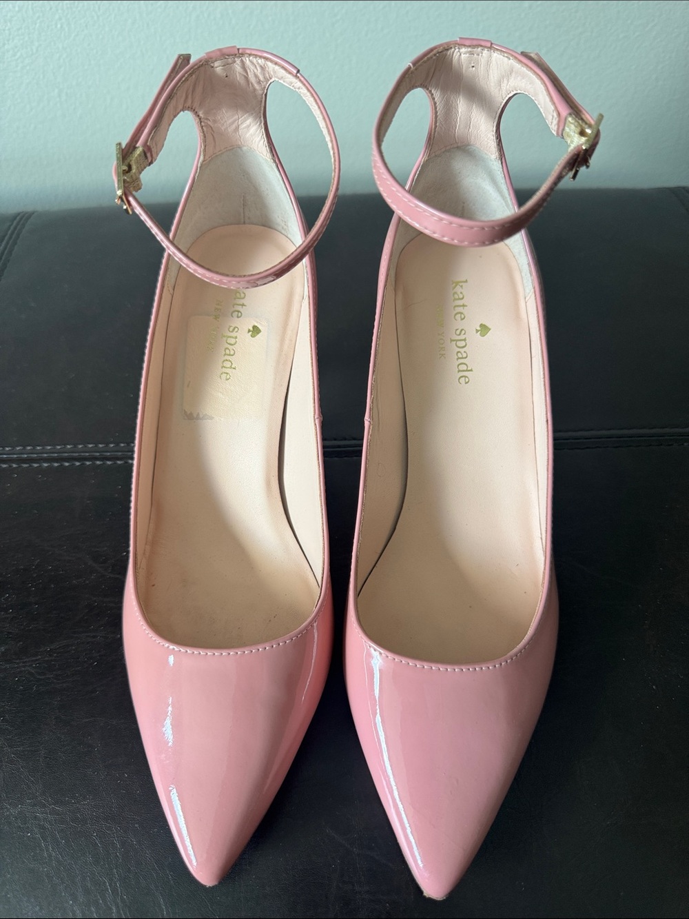 kate spade Pink Patent Leather Pointed-Toe Ankle-Strap Pumps - Picture 5 of 5